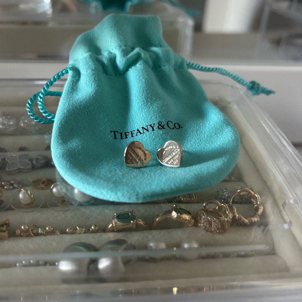 Tiffany heart tag earrings